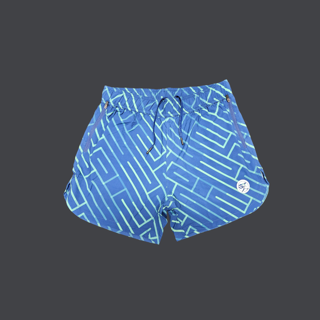 Green Geometric Shorts (Shorts Liner)